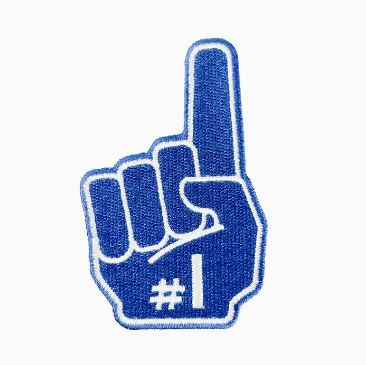 #1 Finger, iron on patch