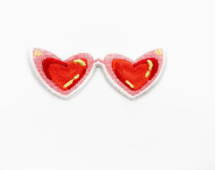 Heart Sunglasses, iron on patch