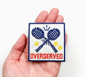 Overserved Tennis, iron on patch