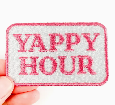 Yappy Hour, iron on patch