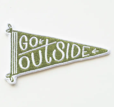 Go Outside Pennant Flag, iron on patch