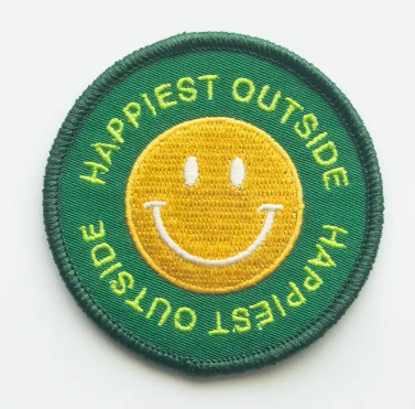 Happiest Outside, iron on patch