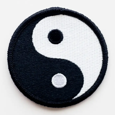 Ying Yang, iron on patch