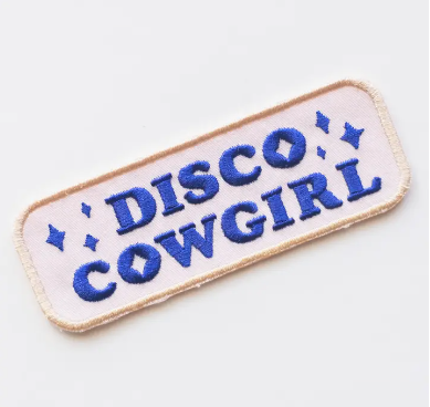 Disco Cowgirl, iron on patch