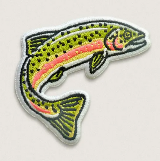 Jumping Trout, iron on patch