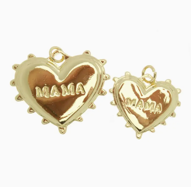 Mama Spiked Heart Charm