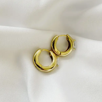 Huggie Hoops with Stone