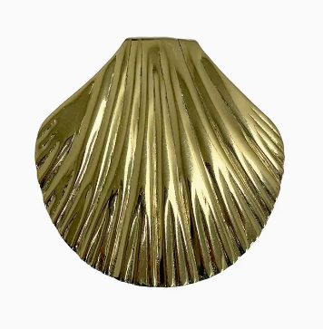 Antiqued Brass Sea Shell Decorative Trinket Box