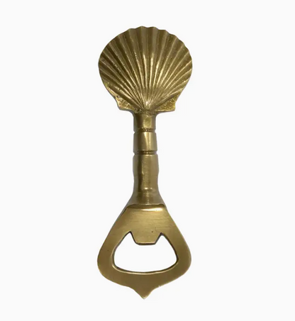 Antiqued Solid Brass Vintage Sea Shell Bottle Opener