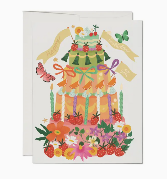 Greeting Card "Happy Birthday To You" with Cake