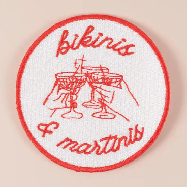 Bikinis & Martinis, iron on patch