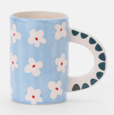 Ceramic Blue Floral Mug
