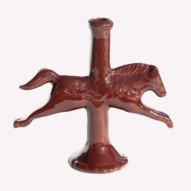 Ceramic Horse Candlestick Holder (assorted colors)