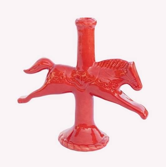 Ceramic Horse Candlestick Holder (assorted colors)
