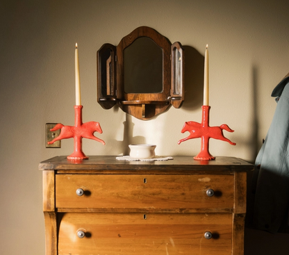 Ceramic Horse Candlestick Holder (assorted colors)