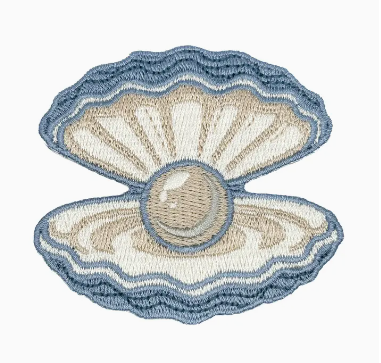 Pearl Oyster, iron on patch