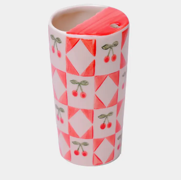 Ceramic Tumbler Mug Cherries