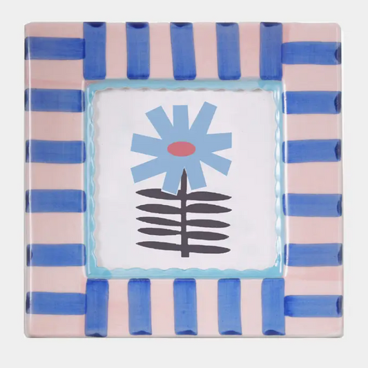 Ceramic Hand Painted Photo Frame Stripe