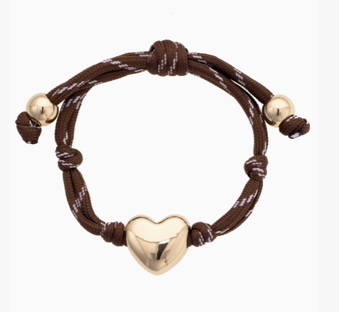 Puffy Heart Cord Bracelet