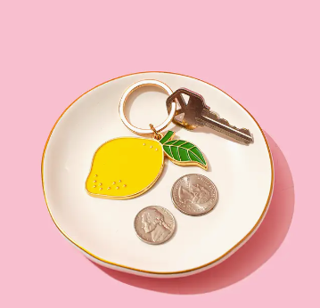 Lemon Enamel Keychain