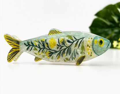 Floral Fish Hair Claw Clip