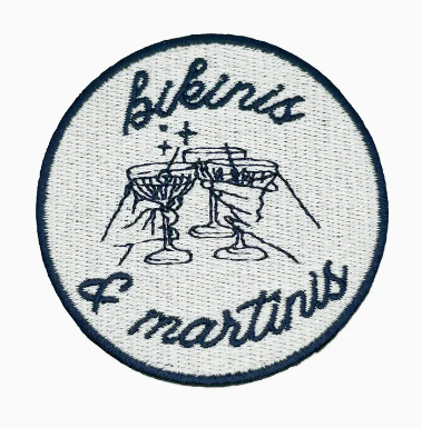 Bikinis & Martinis, iron on patch