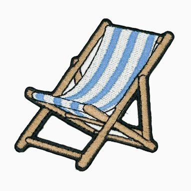 Striped Beach Chair, iron on patch