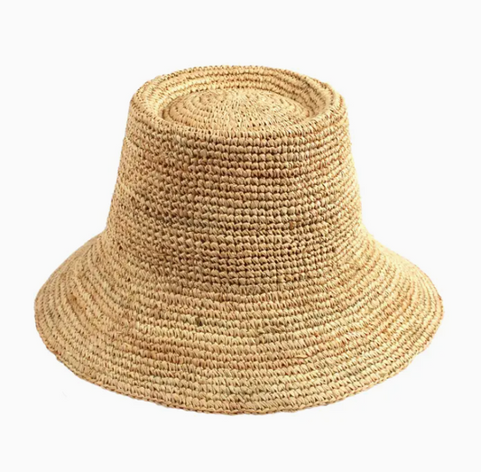 Straw Crochet Bucket Hat