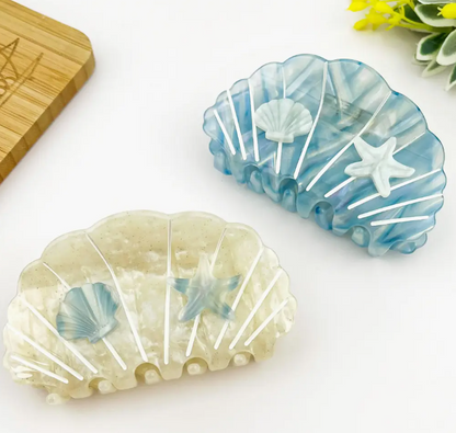 Shell and Starfish Claw Hair Clips
