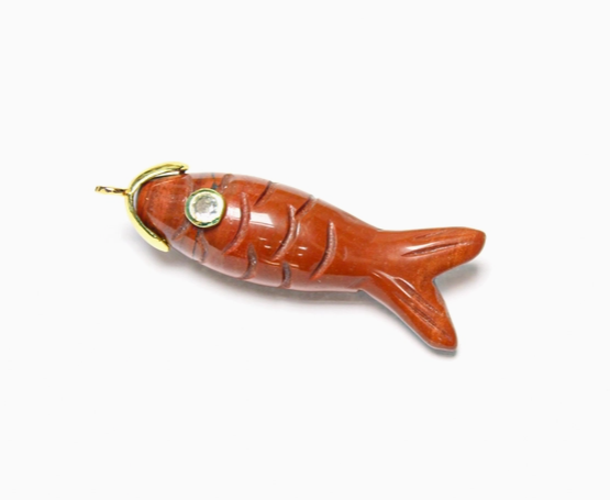 Textured Gemstone Fish Charms
