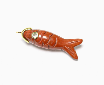 Textured Gemstone Fish Charms