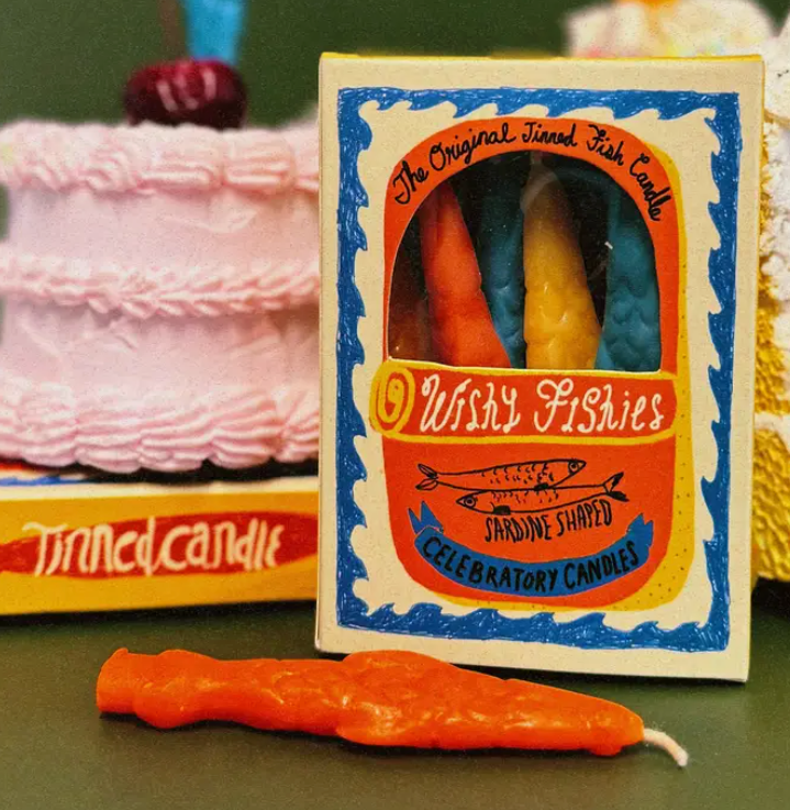Wishy Fishies - 8 Sardine Shaped Party Candles