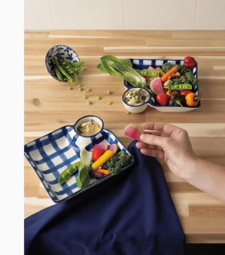Grid Dip N' Dish Plate