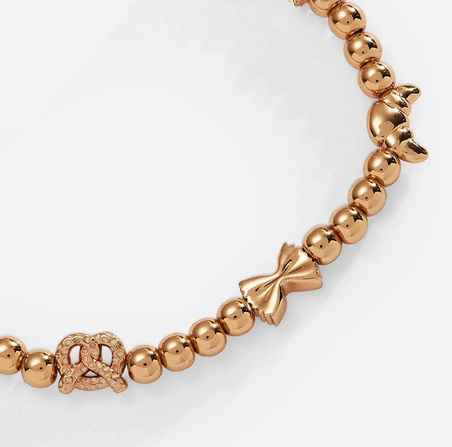 Carbs (pasta, croissant, pretzel) Beaded Bracelet