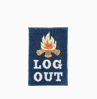 Log Out, iron on patch