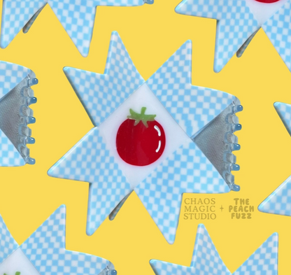 Tomato Quilt Claw Hair clip