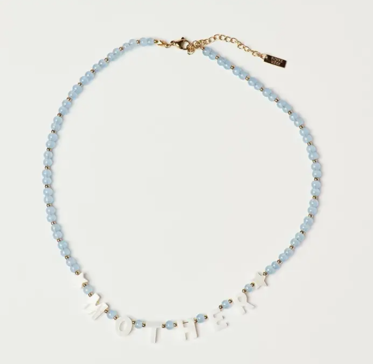 Mother Gemstone Necklace, sky blue