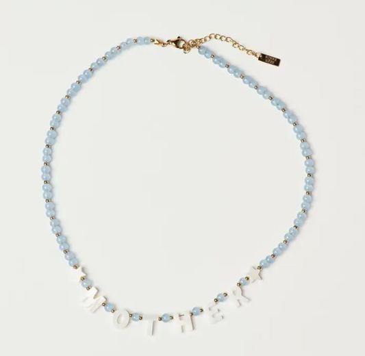 Mother Gemstone Necklace, sky blue
