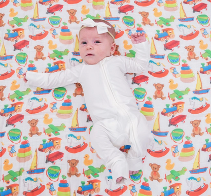 Baby Muslin Swaddle Blanket Toy Chest