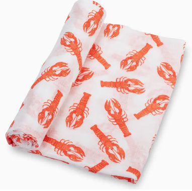 Baby Muslin Swaddle Blanket Lobsters