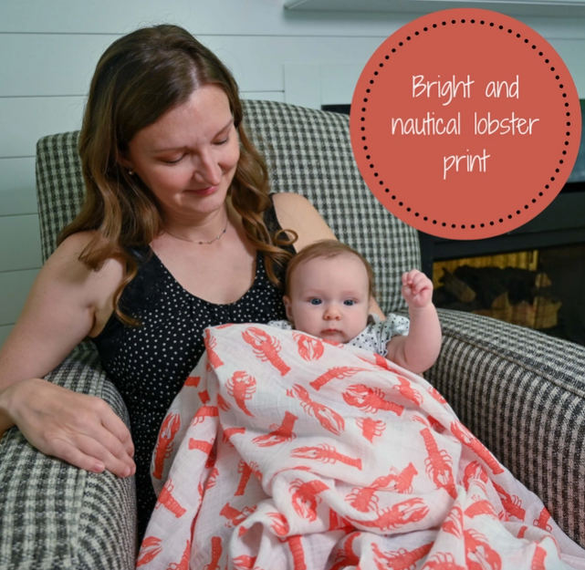 Baby Muslin Swaddle Blanket Lobsters