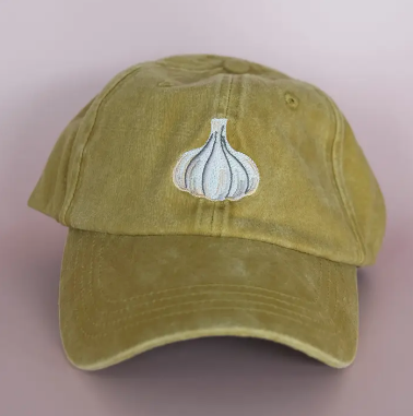 Embroidered Garlic Clove Hat