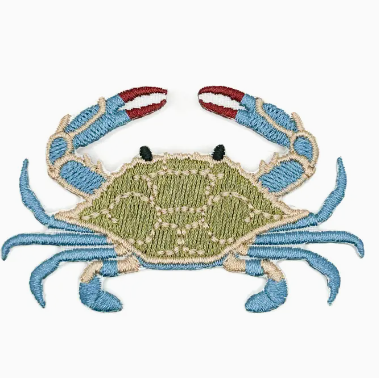 Blue crab, iron on patch