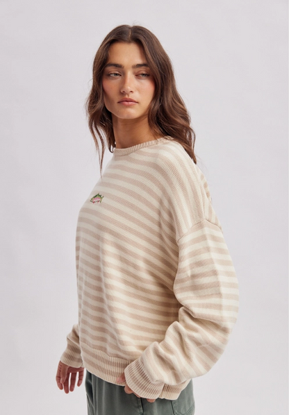 Striped Cotton Fish Sweater