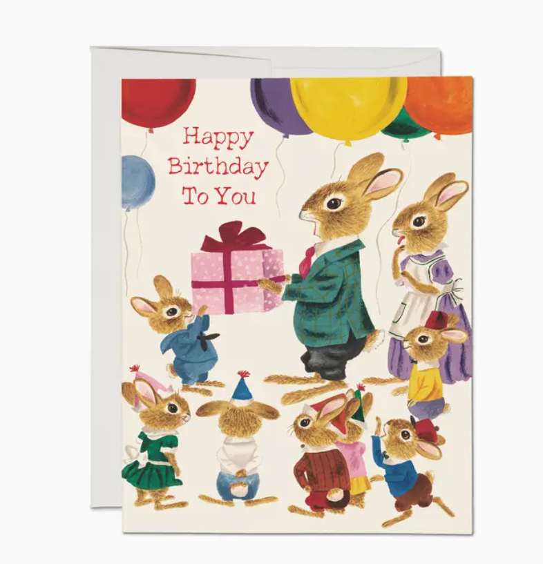 Happy Birthday Rabbits, greeting card