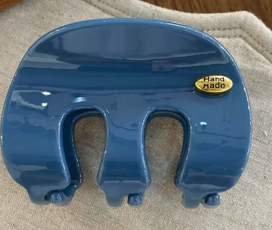 Rounded Blue Hair Claw Clip