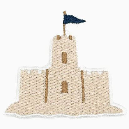 Sand Castle, iron on patch
