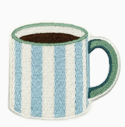 Striped Coffee Mug, iron on patch