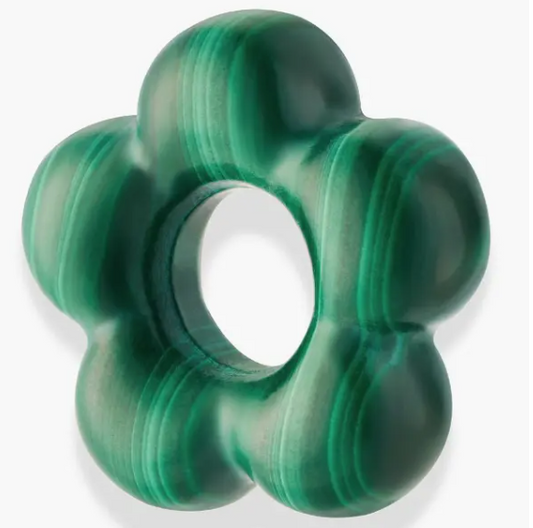 Malachite Flower Gemstone Spacer Charm