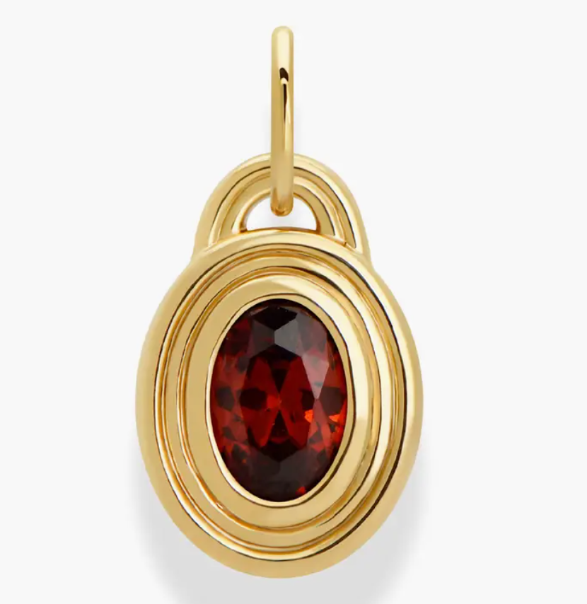 Garnet Oval Charm